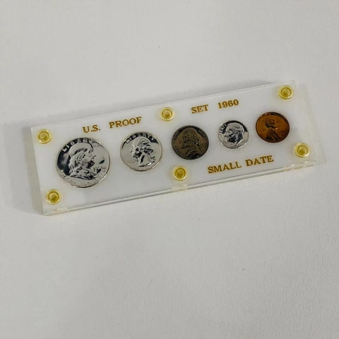 (1) 1960 United States SILVER Proof Set in * CAPITAL * Plastic Holder SMALL DATE Cover