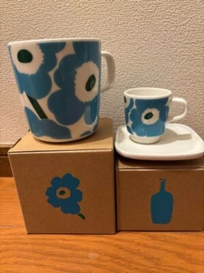 Blue Bottle Coffee Marimekko Unikko Mag w/ Espresso Cup & Saucer Set of 2 - Picture 1 of 9