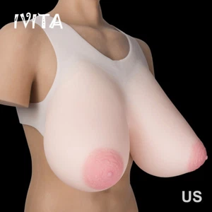 IVITA Big Nipple Silicone Breast Forms Drag Queen 16XL 10KG Boobs Bra Enhancer - Picture 1 of 6