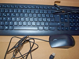 LENOVO Tastatur und Maus Set Kabelgebunden Schwarz - Bild 1 von 5