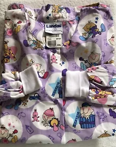 2 (XL-XXL) HTF Landau Jackets 1 XL Scrub Top-Nursery L&D Baby Theme - Picture 1 of 7