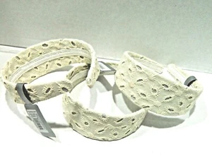 Lot of 3 Headbands 2 inches wide, Off-white/Cream - Picture 1 of 5