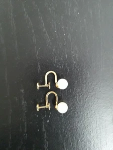 Vintage 12K Gold-Filled Pearl Earrings - Picture 1 of 3