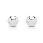 14k Solid White Gold Ball Stud Earrings Top Quality High Polish With 14k Backs