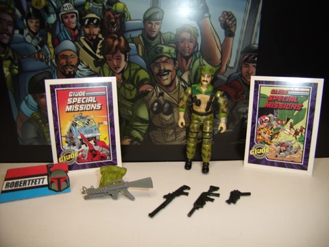 GI Joe Vintage 1986 LEATHERNECK (V1) Lot "i" Fig, Acc's, COMP+BONUS Hasbro 1:18 Cover