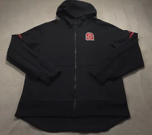 NC State Wolfpack Adidas Jacket Medium Hoodie Sweatshirt Black Mens - Picture 1 of 11