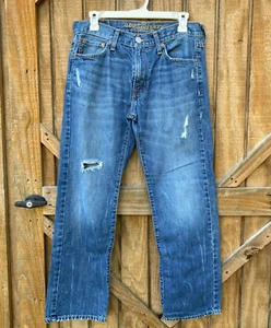 American Eagle Original Straight Flex Men’s Denim Blue Jeans Size 32x28 - Picture 1 of 8