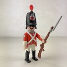 Vintage Playmobil Harbour Guard Napolionic British Red Coat Soldier Black Hair