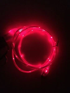 FLOW LED Light-up Glow USB Charger Cable cord for ALL MICRO-B USB phones/devices - Picture 1 of 24