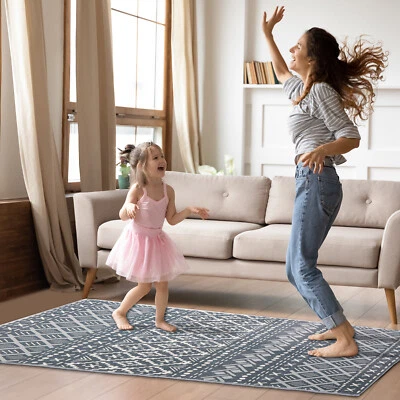 5x7ft Moroccan Modern Area Rug Non Slip Floor Living Room Carpet Mat Washable - Image 1 of 4