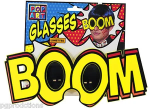 9" JUMBO BOOM GLASSES Comics Cartoon Clown Mask Costume Eye Pop Art No Lenses - Picture 1 of 5