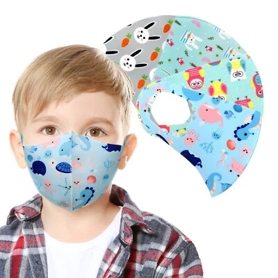 Unisex Kids 5 Pack Animal Pattern Washable Reusable Breathable Soft Face Mask  - Image 1 of 2
