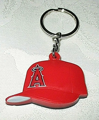 ANAHEIM ANGELS  (Los Angeles) Rubber Baseball Cap Key Chain Tag Ring #02 - NEW Cover