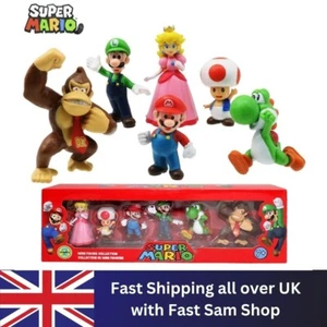 6pcs Super Mario Bros PVC Action Figure Dolls Toys Luigi Yoshi Model Kids Gifts - Picture 1 of 6