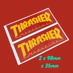 Thrasher Skateboard vinyl Sticker Classic Half Pipe Camper Van Surf Skate wheels - Picture 1 of 1