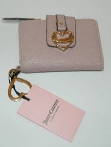JUICY COUTURE My Heart Will Go On Card Wallet DEBOSS DUSTY BLUSH $35 NWT - Picture 1 of 5