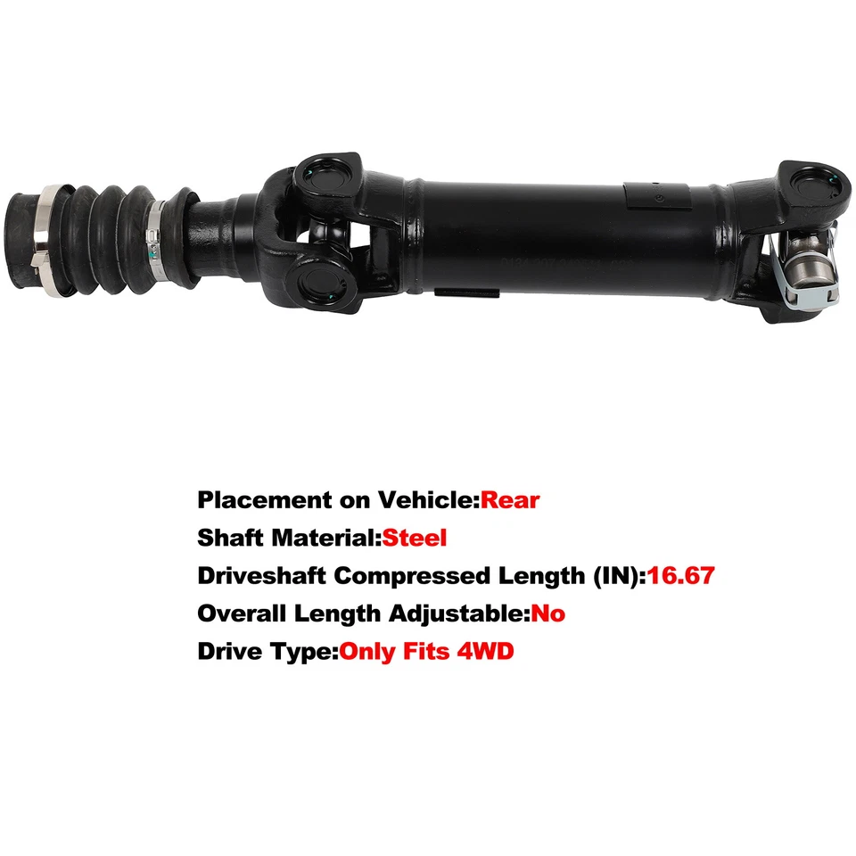 Rear Driveshaft Prop Shaft Assembly for Jeep TJ Wrangler 1997-2006 4WD L6 4.0L - Image 1 of 4