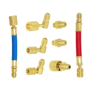 8pcs Universal R134A R12 A/C Car Air Condition Refrigeration Connector Adapte... - Picture 1 of 4