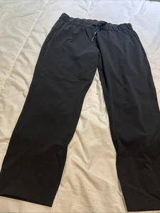 Lululemon Pants Womens 12 On The Fly 7/8 Black Straight Leg Pull On Athleisure - Picture 1 of 9