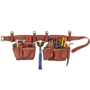 NEU Masters McGuire-Nicholas 1DM-527-M-2 braun Leder Rig Werkzeuggürtel 52,5" 2-Tasche - Bild 1 von 6