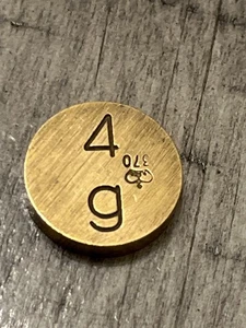 1800er stattliche Messing Schneckenkrone 370 besteuert Apothekerwaage Gewicht 4g 030525@ - Bild 1 von 3