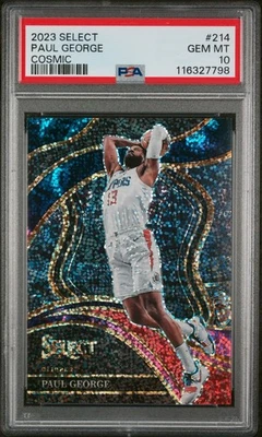 2023 Panini Select Paul George Cosmic Courtside SSP #215 PSA 10 Clippers Pop 3 - Изображение 1 из 2