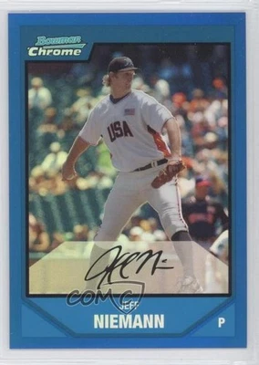 2007 Bowman Draft Chrome Picks Prospects Blue Refractor /199 Jeff Niemann - Image 1 of 2