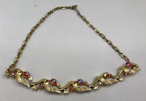 Bonita cadena vintage collar aurora boreal y dorado - Imagen 1 de 6