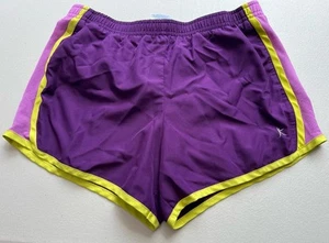 Danskin Now Purple, Lime Green Girls Shorts Large 10/12 - Picture 1 of 11