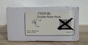 Delta Saylor Double Robe Hook Matte Black 73535-BL - Picture 1 of 2
