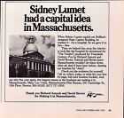 SIDNEY LUMET Moviemaking In Massachusetts "The Verdict" & "jaws" PRINT AD ~ 1983