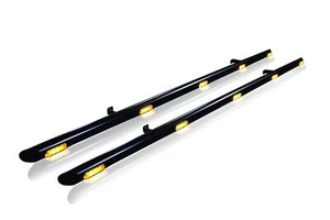 Black Side Bars + Amber LED To Fit Opel Vauxhall Combo E LWB 2019+ Van Accessory - Picture 1 of 6