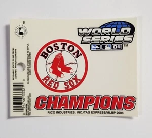 2004 Boston Redsox World Series Champions Small Static Cling Window Decal 3x4 - Picture 1 of 2