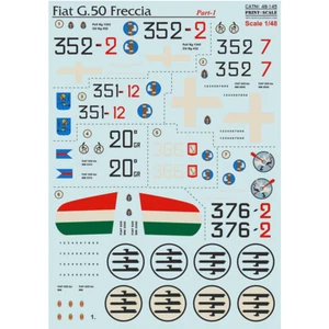 Print Scale 48-145 Decal for airplane 1:48 Fiat G-50 Part 1 Waterslide Decals - Bild 1 von 24