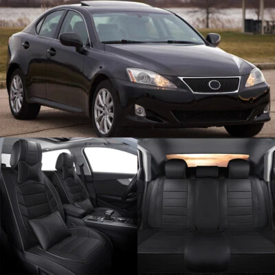 Full Car Front & Rear 2/5 Seat Covers PU Leather For Lexus IS GS RC 200 300 350 - Image 1 of 4