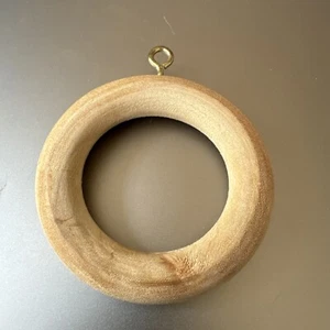 Natural Wood Round Needlework/Ornament Frame 1.75" opening - Picture 1 of 1