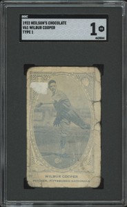 1922 NEILSON'S CHOCOLATE WILBUR COOPER 57 POOR V61 TYPE 1 SGC 1 PIRATES