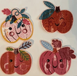 8 Happy Pumpkins - Iron On Fabric Appliques - Imagen 1 de 1