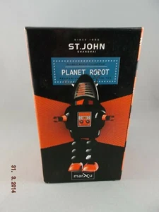 Wind Up Tin Toy - PLANET Robot ST JOHN - Small Black - Picture 1 of 4
