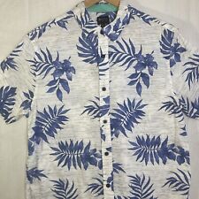 Matix Men’s Hawaiian Shirt Size Large Short Sleeve White Floral 
