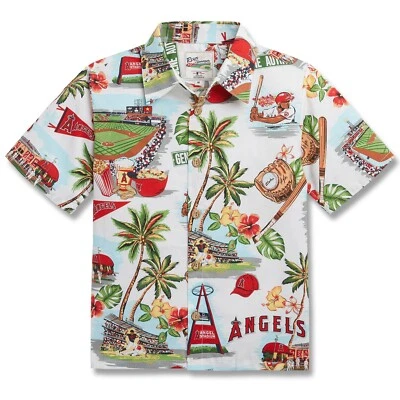 Reyn Spooner Shirt Kids Los Angeles Angels Scenic 100% Cotton MLB Size Medium - Image 1 of 4