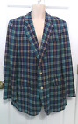 Vintage 60's 70's  Men's Plaid  Blazer Jacket Sport Coat ~ Size L/XL