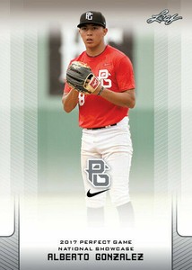 ALBERTO GONZALEZ 2017 LEAF PERFECT GAME "Black" PARALLEL ROOKIE CARD! LTD 40!