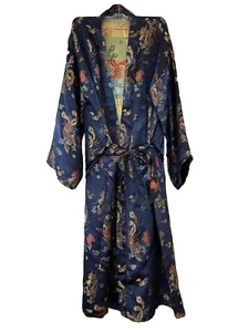 Blue Dragon And Peacock Robe Size L - Picture 1 of 7