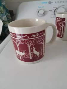 Vintage 1978 Taylor & NG Tasse Hirsch Eichhörnchen Wald Bäume San Francisco - Bild 1 von 7