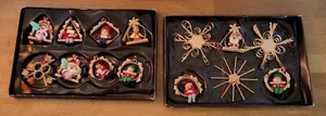 Nostalgie Erzgebirge Weihnachts Baumschmuck Anhänger Holz Spanfiguren Engel Ster - Bild 1 von 4