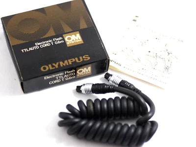 OLYMPUS OM-2N OM-2 OM-1N CAMERA FLASH TTL AUTO CORD T 0.6 M COILED (NEW) - Image 1 of 2