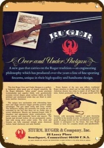 1978 RUGER Over and Under 12 & 20 Gauge Shotgun DECORATIVE REPLICA METAL SIGN - Picture 1 of 1