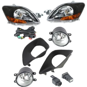 Driver+Passenger Side For 2007-2011 Toyota Yaris Halogen Headlights&Fog Lights - Bild 1 von 13