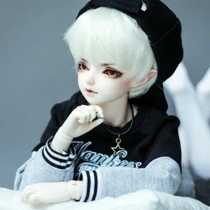 Bambola 1/4 BJD Fata Elfo Orecchie Ragazzo Corpo Maschio Occhi Viso Trucco Parrucca Abbigliamento Set Completo - Foto 1 di 9